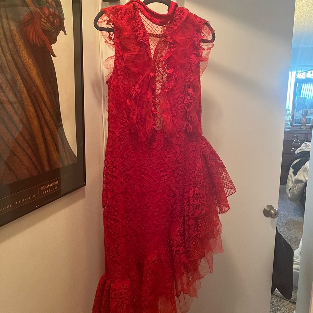 Red party dress